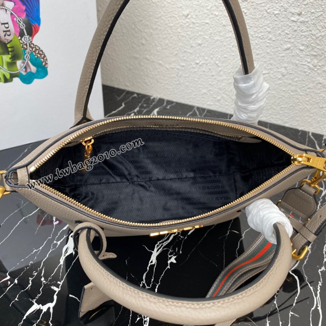 Prada專櫃新款雙肩帶手提包 1BA111 普拉達鹿皮紋牛皮女款肩背包 csp1695